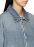 Detail View - Click To Enlarge - MO&CO. - Detachable Collar Zip Up Denim Jacket