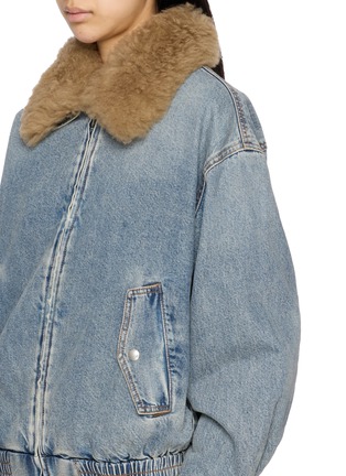  - MO&CO. - Detachable Collar Zip Up Denim Jacket