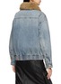 Back View - Click To Enlarge - MO&CO. - Detachable Collar Zip Up Denim Jacket