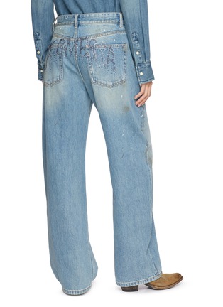 Back View - Click To Enlarge - MO&CO. - X MAGLIANO Paint Splatter Embellished Denim Jeans
