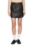 MO&CO. Belted Leather Mini Skirt