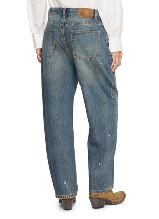 Back View - Click To Enlarge - MO&CO. - Washed Barrel Leg Jeans with Bandana