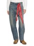 MO&CO. Washed Barrel Leg Jeans with Bandana