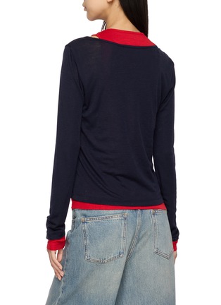 Back View - Click To Enlarge - MO&CO. - Long Sleeve Henley Top