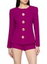 NANA JACQUELINE Single Breasted Round Neck Fitted Wool Blazer