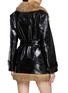 Back View - Click To Enlarge - NANA JACQUELINE - Contrast Fur Collar Belted Cropped Leather Jacket