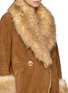  - NANA JACQUELINE - Fur Trim Shawl Collar Suede Cocoon Coat