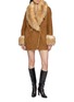Figure View - Click To Enlarge - NANA JACQUELINE - Fur Trim Shawl Collar Suede Cocoon Coat