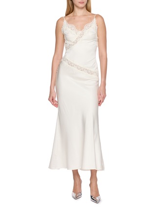 Figure View - Click To Enlarge - NANA JACQUELINE - Jessica's Favourite Lace Cutout Silk Dress