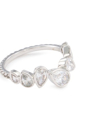 Detail View - Click To Enlarge - NANA JACQUELINE - Curved Drop Crystal Stack Ring