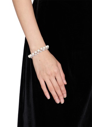 Front View - Click To Enlarge - NANA JACQUELINE - Pearl Crystal Bracelet