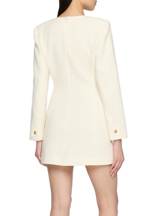 Back View - Click To Enlarge - NANA JACQUELINE - Long Sleeve Asymmetric Button Mini Dress
