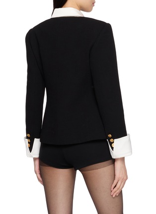 Back View - Click To Enlarge - NANA JACQUELINE - Layered Look Double Breasted Blazer