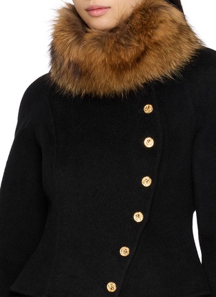  - NANA JACQUELINE - Detachable Fur Scarf Double Faced Wool Jacket