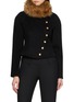 NANA JACQUELINE Detachable Fur Scarf Double Faced Wool Jacket