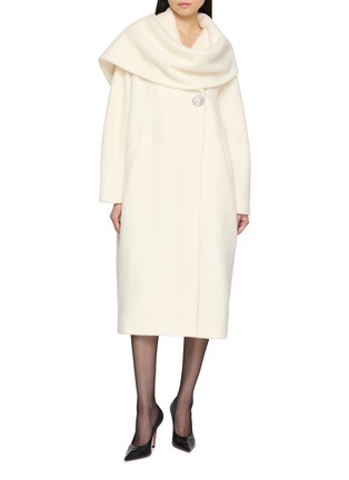 Figure View - Click To Enlarge - NANA JACQUELINE - Scarf Detail Long Coat