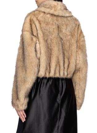 Back View - Click To Enlarge - NANA JACQUELINE - Jessica's Favourite Cropped Faux Fur Coat