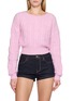 NANA JACQUELINE Crewneck Heart Cable Knit Sweater
