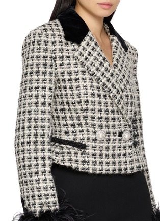  - NANA JACQUELINE - Double Breasted Feather Cuff Tweed Jacket