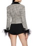 Back View - Click To Enlarge - NANA JACQUELINE - Double Breasted Feather Cuff Tweed Jacket
