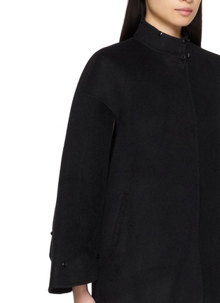 Detail View - Click To Enlarge - NANA JACQUELINE - Fur Trim Belted Double Faced Wool Cape Coat