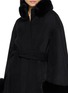  - NANA JACQUELINE - Fur Trim Belted Double Faced Wool Cape Coat