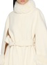  - NANA JACQUELINE - Fur Trim Belted Double Faced Wool Cape Coat
