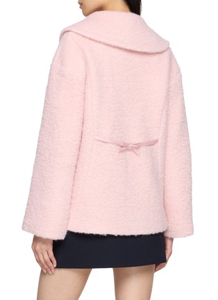 Back View - Click To Enlarge - NANA JACQUELINE - Crystal Button Shawl Lapel Bouclé Jacket