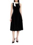 NANA JACQUELINE Sleeveless Crystal Bow Detail Velvet Midi Dress