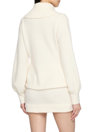 Back View - Click To Enlarge - NANA JACQUELINE - Ribbed Shawl Collar Knit Jacket