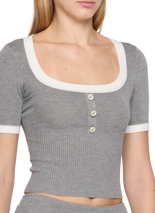  - NANA JACQUELINE - Slim Fit Contrast Trim Knit Shirt
