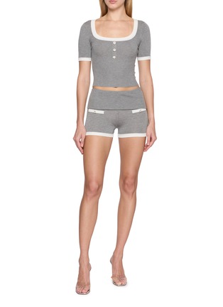 Figure View - Click To Enlarge - NANA JACQUELINE - Slim Fit Contrast Trim Knit Shirt