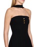  - NANA JACQUELINE - Foldover Neck Strap Flared Hem Knit Mini Dress