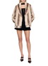 Figure View - Click To Enlarge - NANA JACQUELINE - Foldover Neck Strap Flared Hem Knit Mini Dress