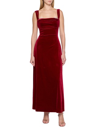 Figure View - Click To Enlarge - NANA JACQUELINE - Sleeveless A-Line Velvet Mini Dress