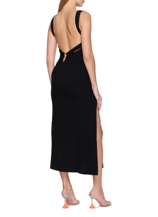 Back View - Click To Enlarge - NANA JACQUELINE - Backless Wide Strap Long Dress