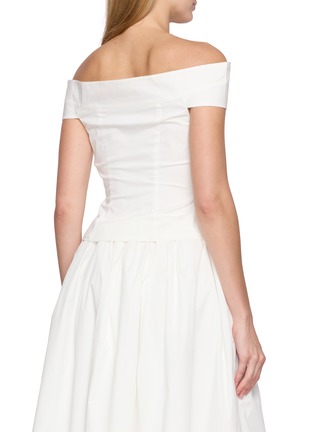 Back View - Click To Enlarge - NANA JACQUELINE - Off Shoulder Button Front Cropped Top