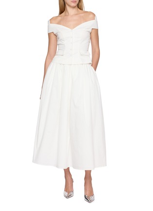 Figure View - Click To Enlarge - NANA JACQUELINE - Off Shoulder Button Front Cropped Top