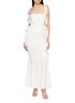 Figure View - Click To Enlarge - NANA JACQUELINE - Ruffle Trim Backless Maxi Dress