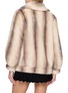 Back View - Click To Enlarge - NANA JACQUELINE - Striped Shawl Collar Fur Coat
