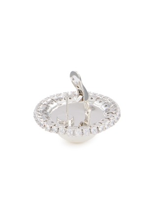 Detail View - Click To Enlarge - NANA JACQUELINE - Pearl Crystal Halo Stud Earrings