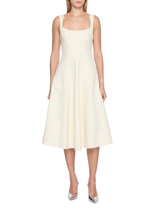 Back View - Click To Enlarge - NANA JACQUELINE - Sleeveless Lace Trim Cutout Tank Midi Dress