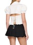 Back View - Click To Enlarge - NANA JACQUELINE - Back Tie Lace Trim Cropped Shirt
