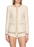 NANA JACQUELINE Glitter Ribbon Trim Knit Jacket