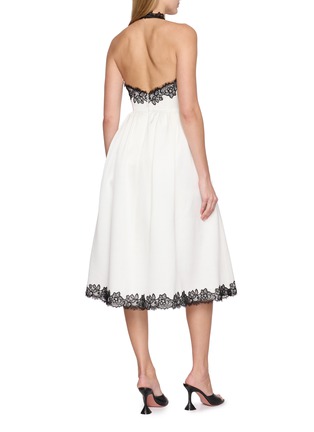 Back View - Click To Enlarge - NANA JACQUELINE - Contrast Lace Halter Neck Midi Dress