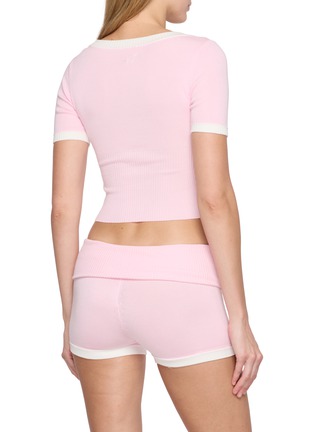 Back View - Click To Enlarge - NANA JACQUELINE - Contrast Trim Slim Fit Cropped Shirt