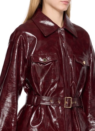  - NANA JACQUELINE - Cropped Belted Leather Jacket