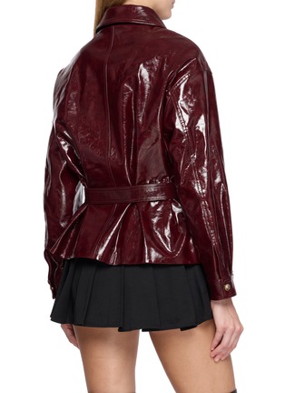 Back View - Click To Enlarge - NANA JACQUELINE - Cropped Belted Leather Jacket