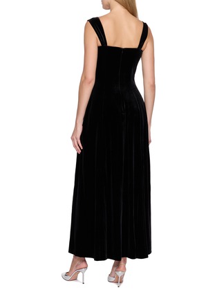 Back View - Click To Enlarge - NANA JACQUELINE - Sleeveless A-Line Velvet Mini Dress