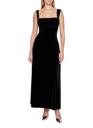 Figure View - Click To Enlarge - NANA JACQUELINE - Sleeveless A-Line Velvet Mini Dress